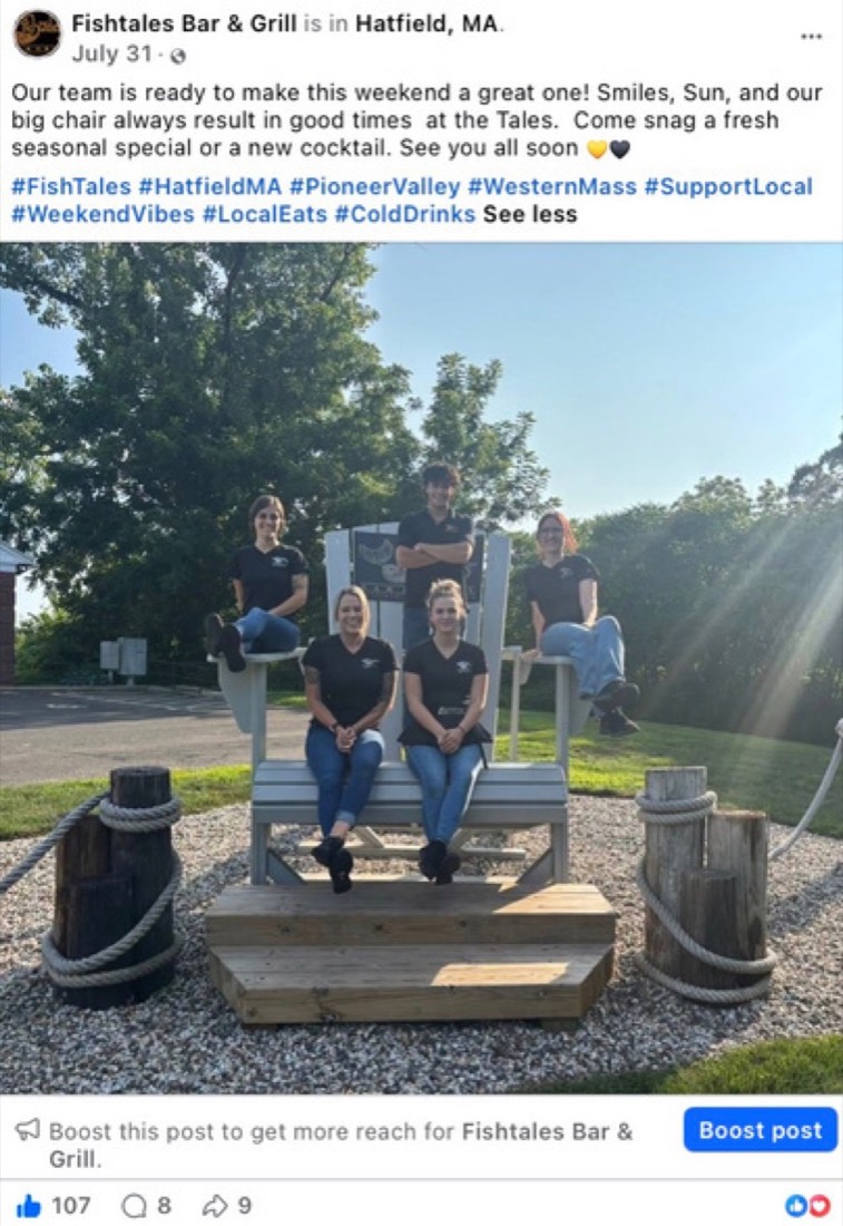 Fishtales Bar and Grill post by Logan Graves, the staff together