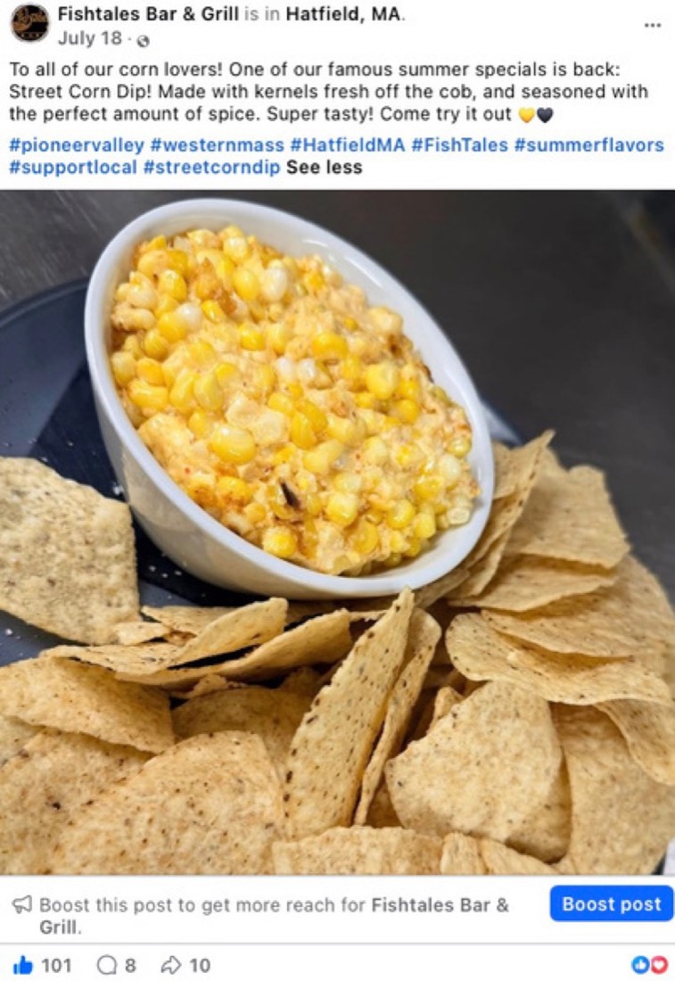 Fishtales Bar and Grill post by Logan Graves, a food special close-up